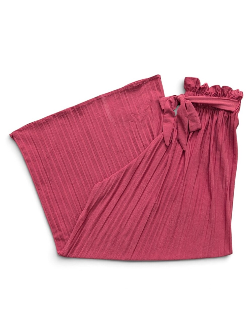 Dusty Rose Pleated High-Waist Wide Leg Pants